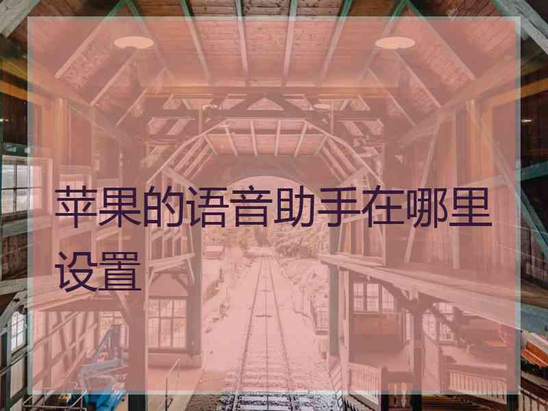 苹果的语音助手在哪里设置