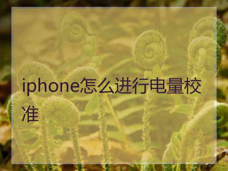 iphone怎么进行电量校准