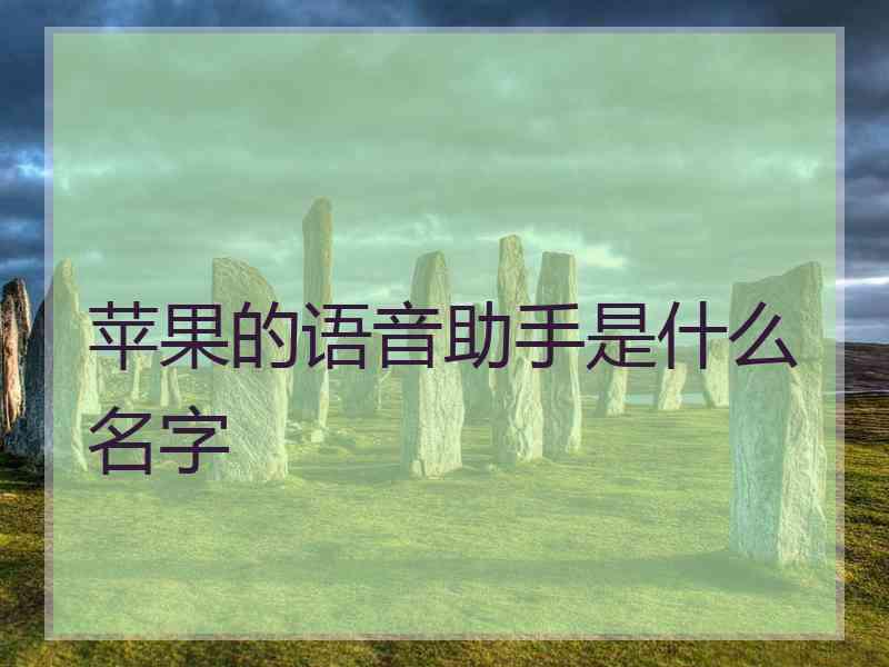 苹果的语音助手是什么名字