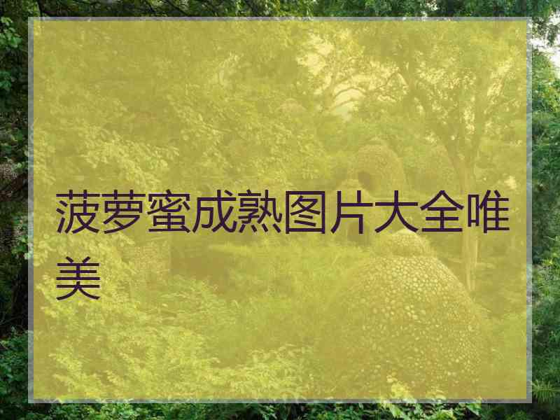 菠萝蜜成熟图片大全唯美