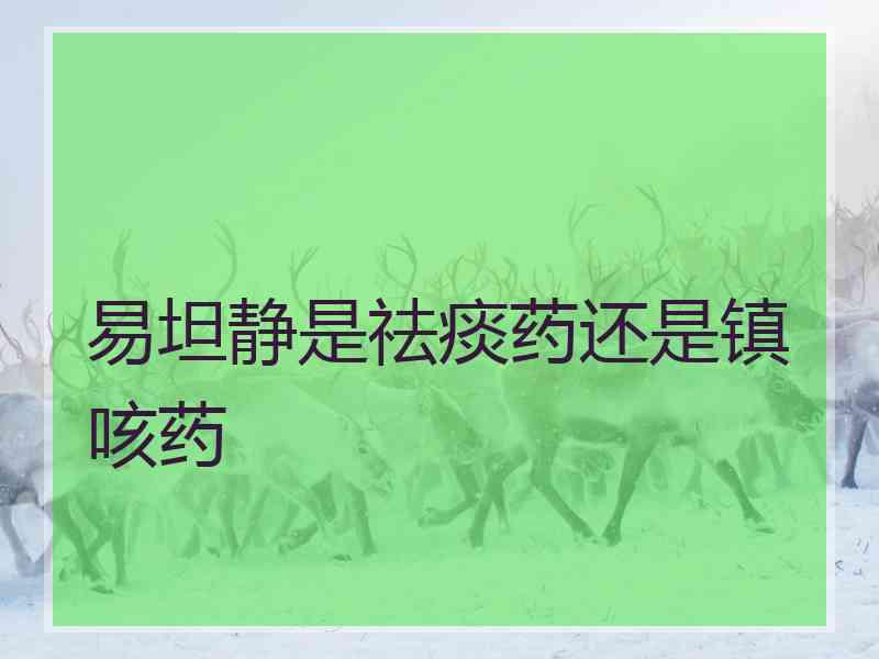 易坦静是祛痰药还是镇咳药