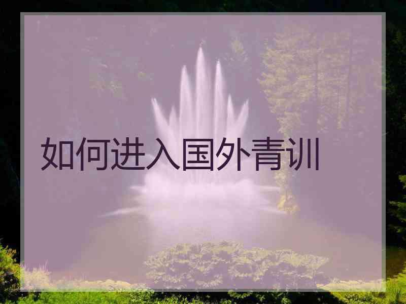 如何进入国外青训