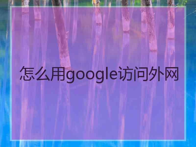 怎么用google访问外网