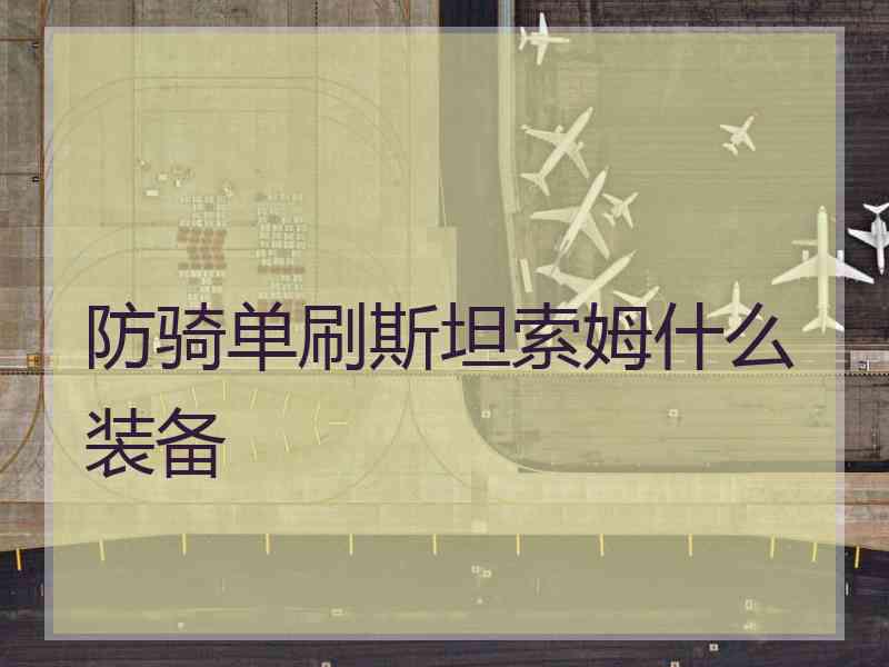 防骑单刷斯坦索姆什么装备
