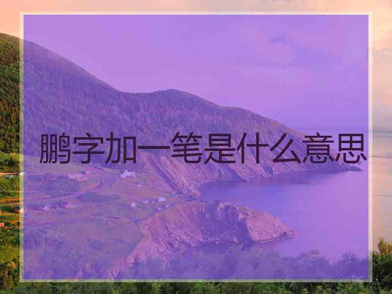 鹏字加一笔是什么意思