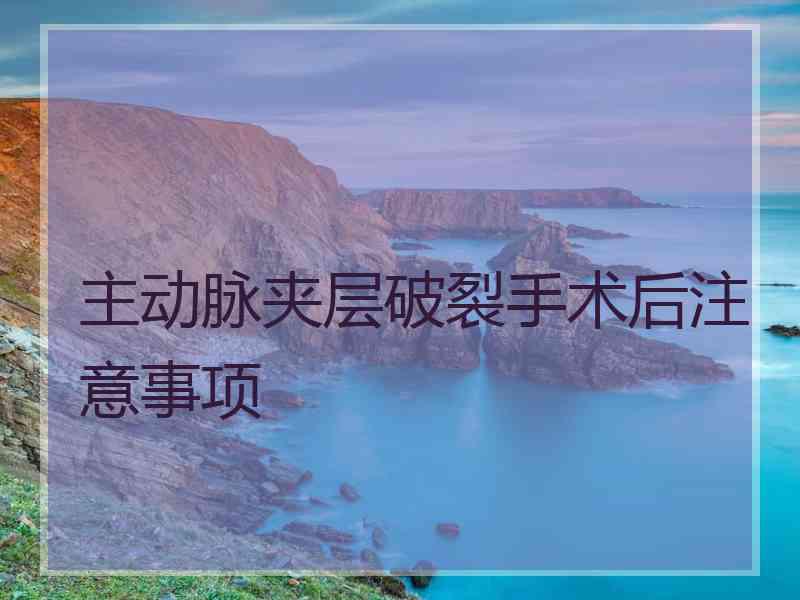 主动脉夹层破裂手术后注意事项