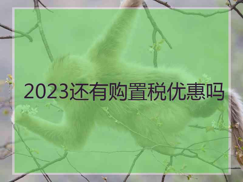 2023还有购置税优惠吗