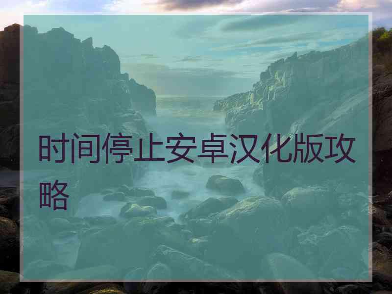 时间停止安卓汉化版攻略