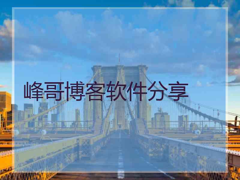 峰哥博客软件分享