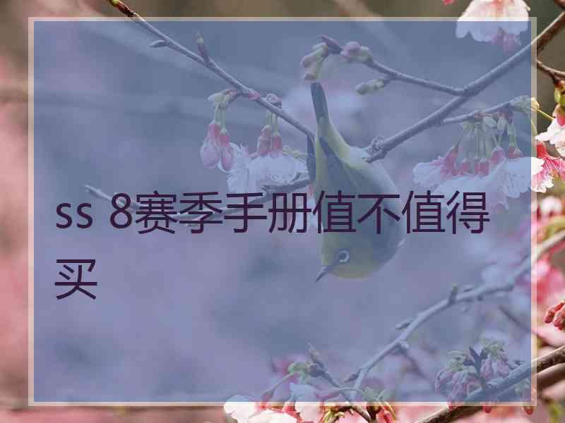 ss 8赛季手册值不值得买