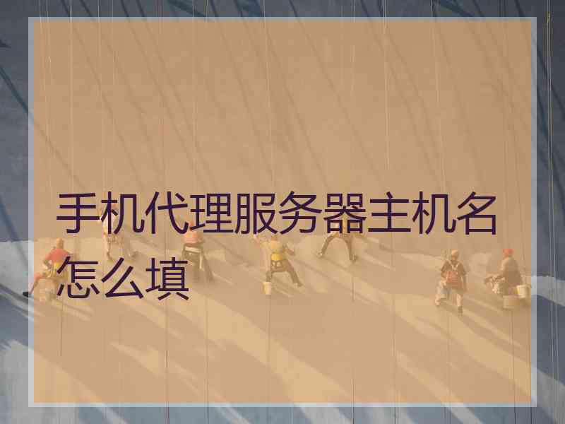 手机代理服务器主机名怎么填