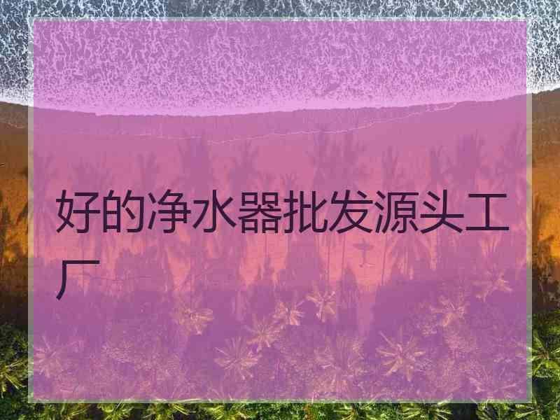 好的净水器批发源头工厂