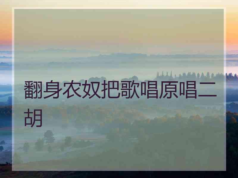 翻身农奴把歌唱原唱二胡