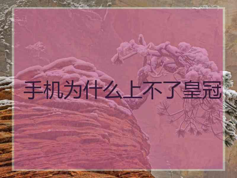 手机为什么上不了皇冠