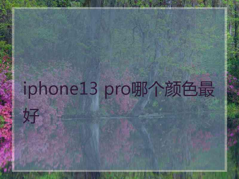iphone13 pro哪个颜色最好