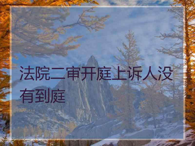 法院二审开庭上诉人没有到庭