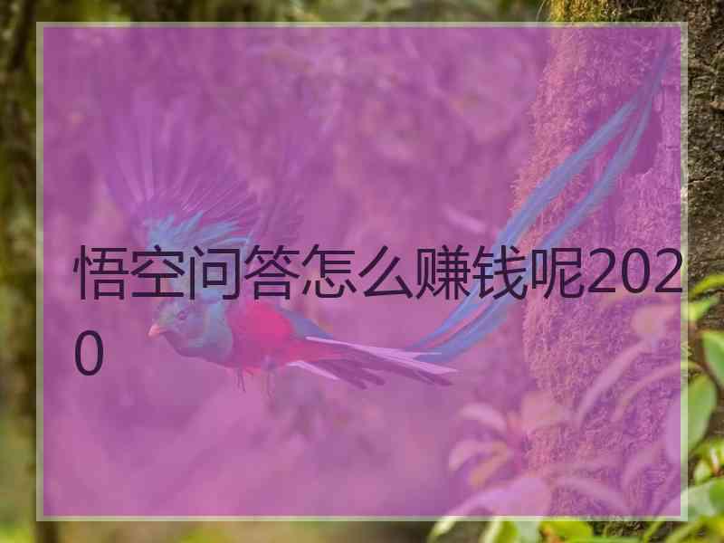 悟空问答怎么赚钱呢2020