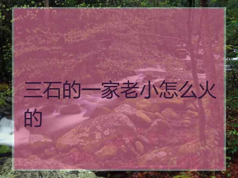 三石的一家老小怎么火的