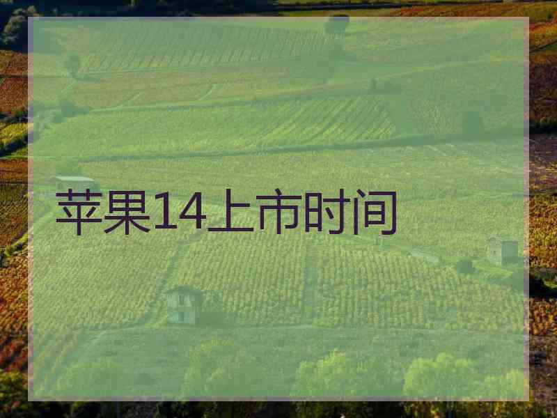 苹果14上市时间