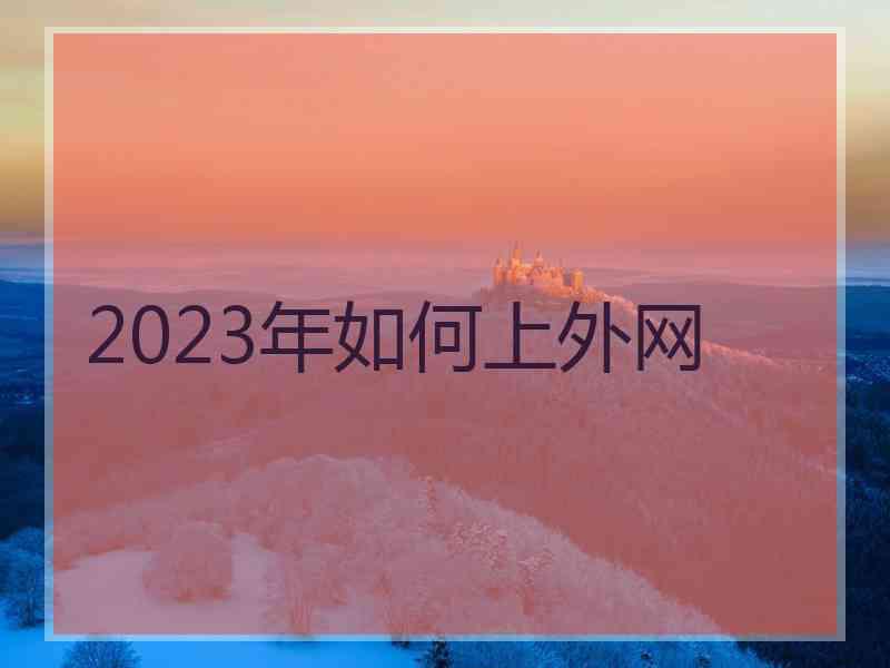 2023年如何上外网