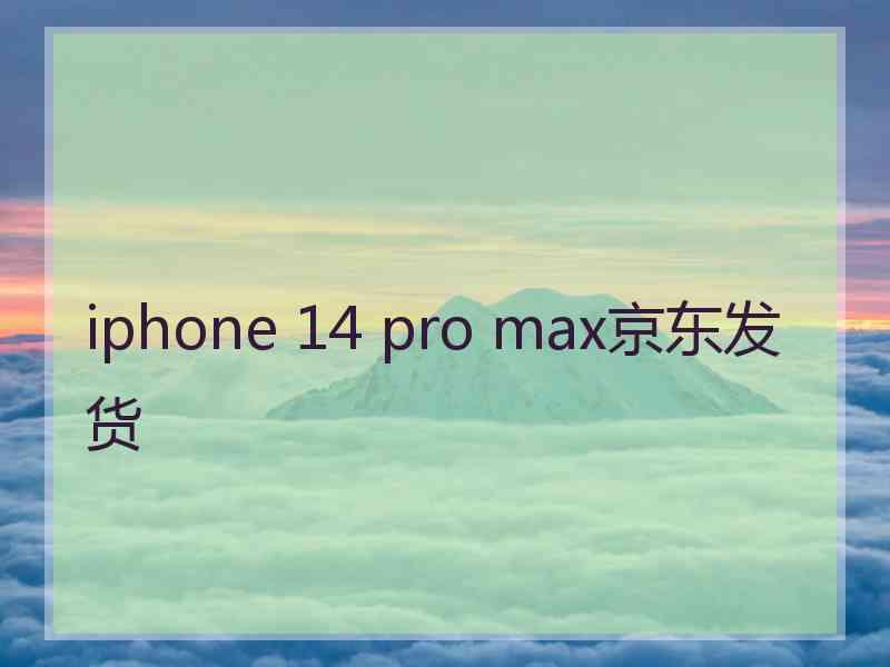 iphone 14 pro max京东发货