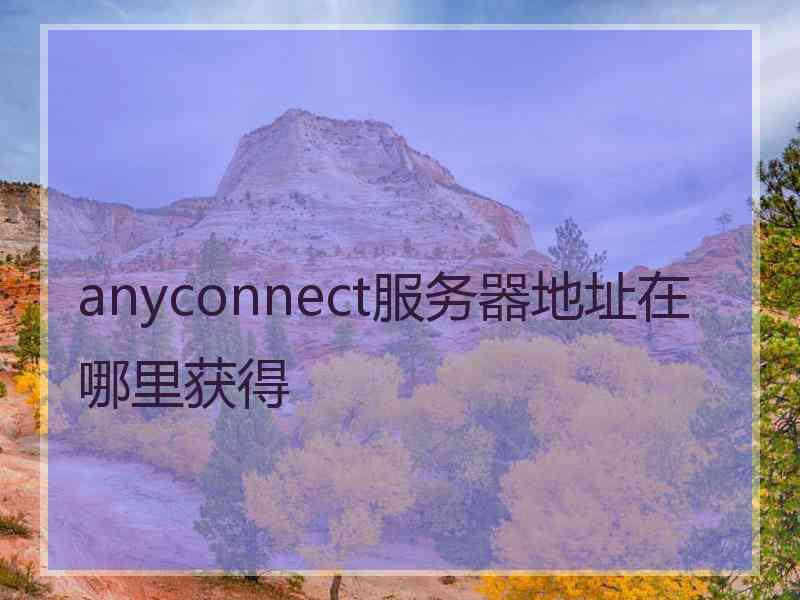 anyconnect服务器地址在哪里获得
