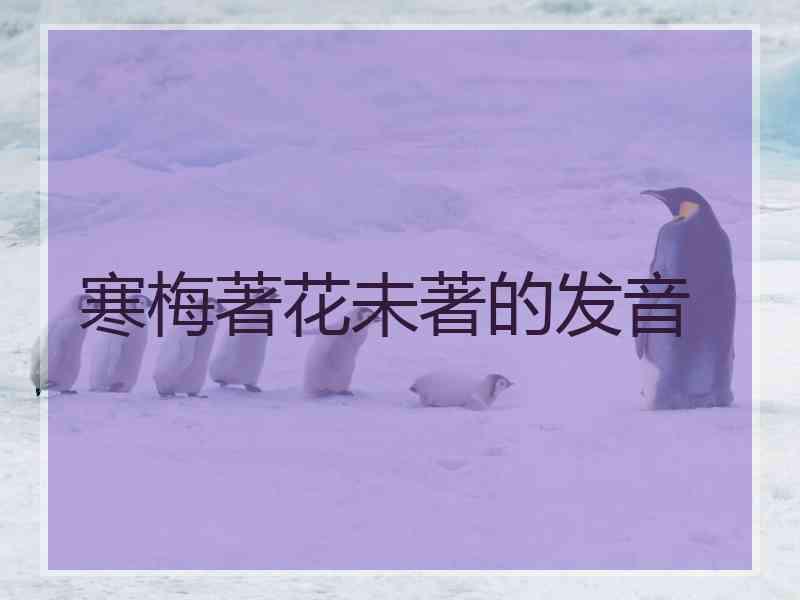 寒梅著花未著的发音
