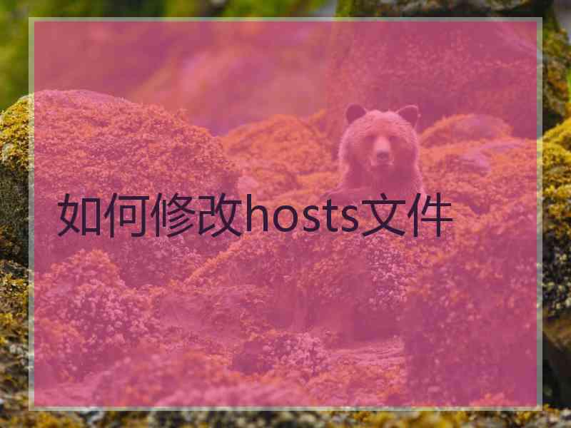 如何修改hosts文件