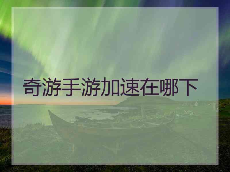 奇游手游加速在哪下