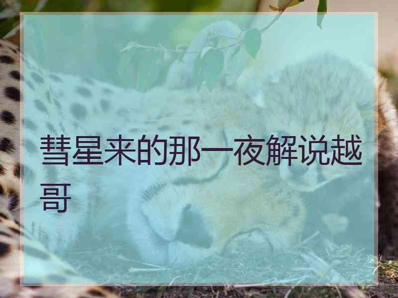 彗星来的那一夜解说越哥