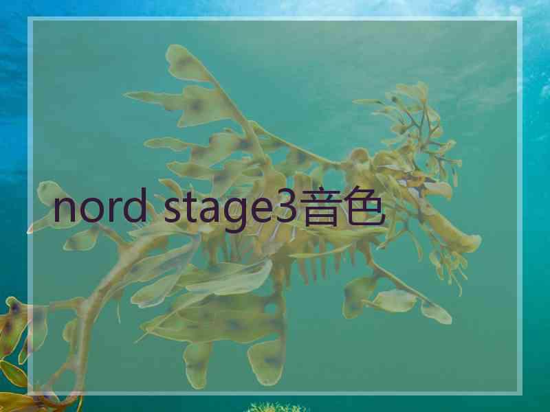 nord stage3音色