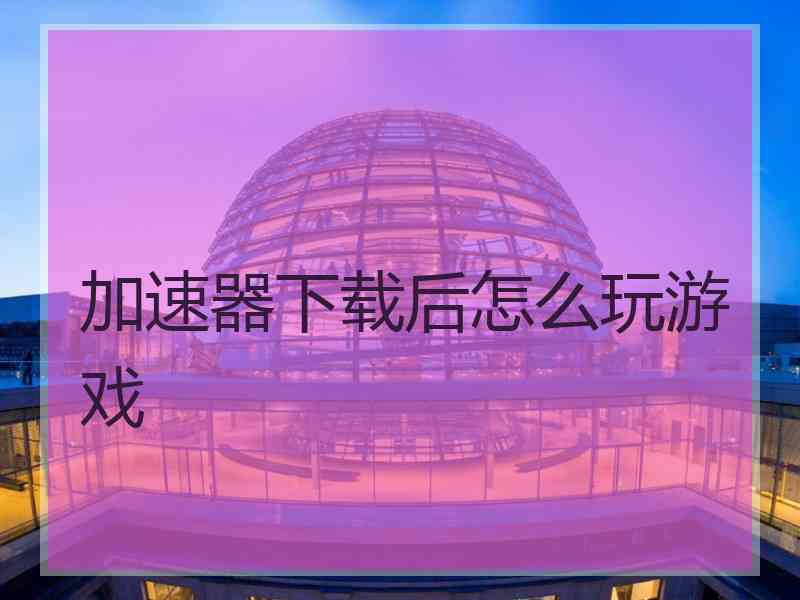 加速器下载后怎么玩游戏