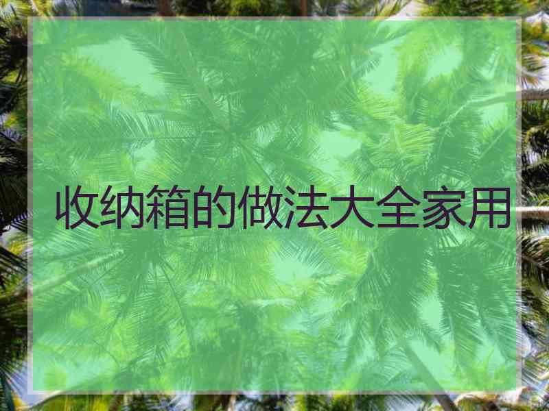 收纳箱的做法大全家用