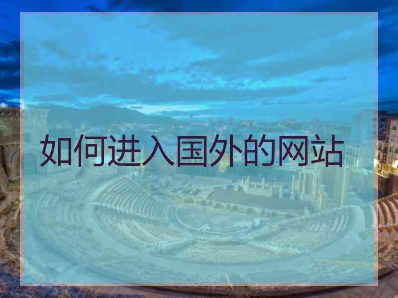 如何进入国外的网站
