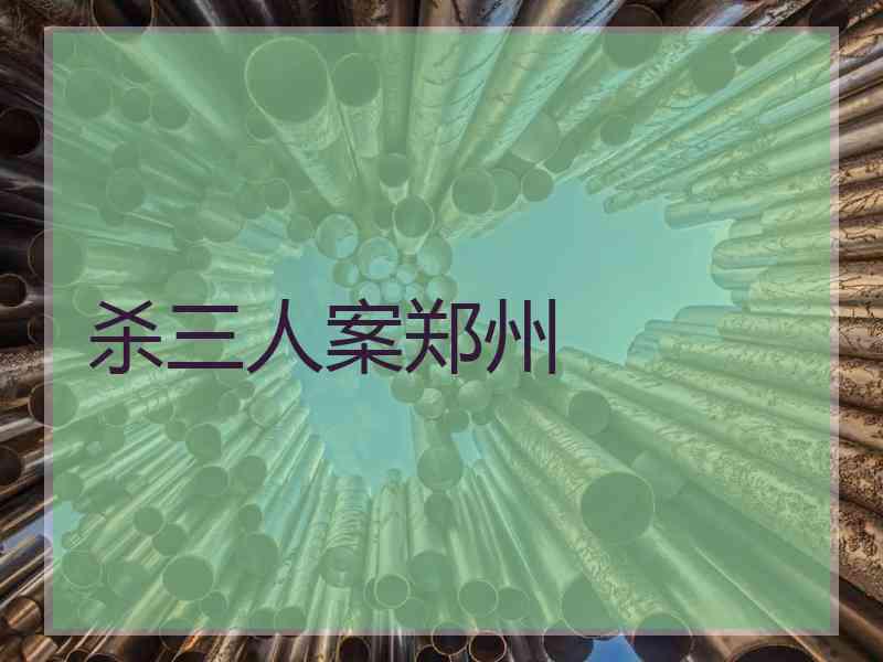 杀三人案郑州