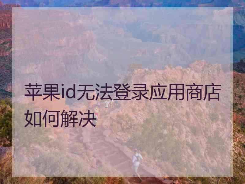 苹果id无法登录应用商店如何解决