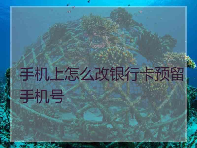 手机上怎么改银行卡预留手机号