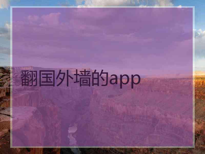 翻国外墙的app