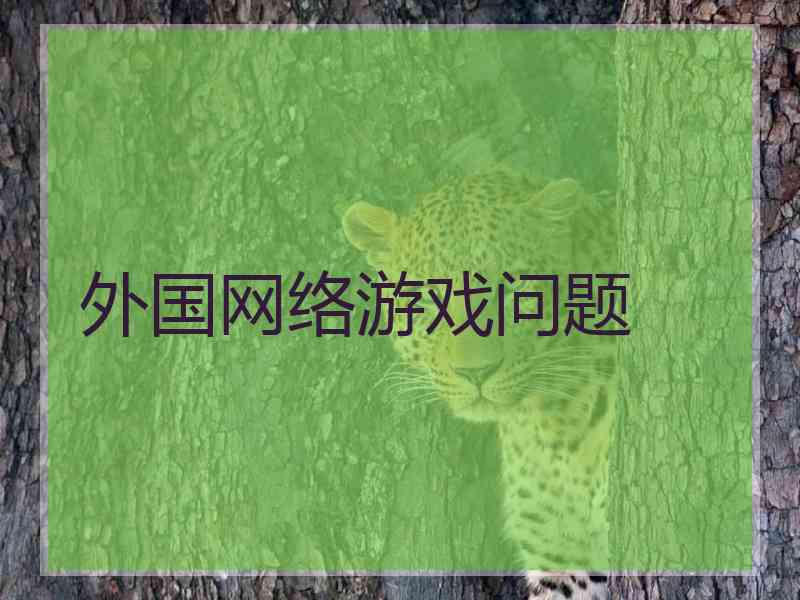 外国网络游戏问题