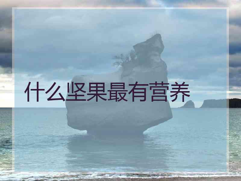 什么坚果最有营养