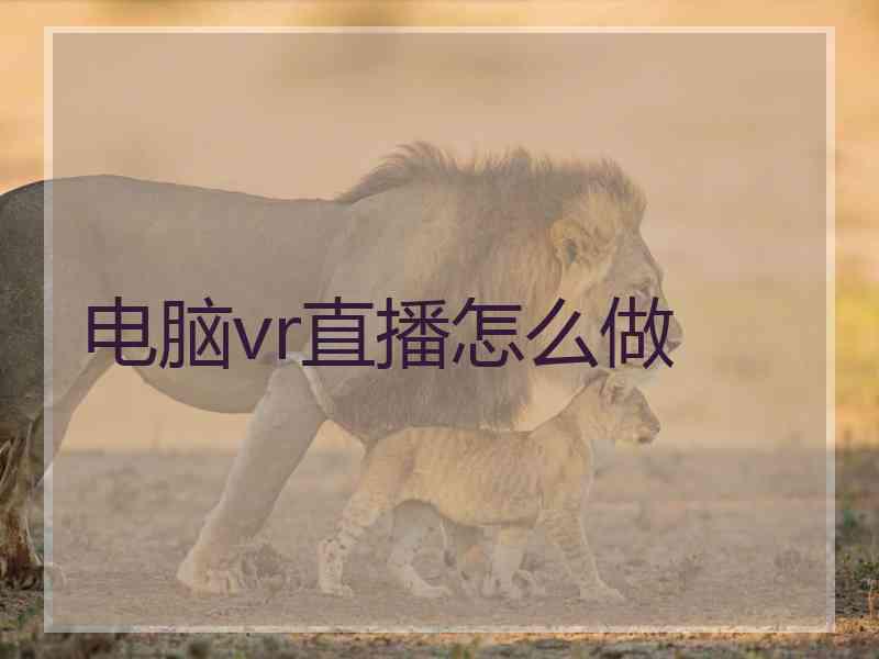 电脑vr直播怎么做