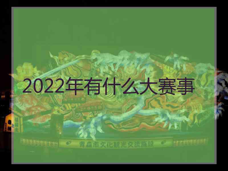 2022年有什么大赛事