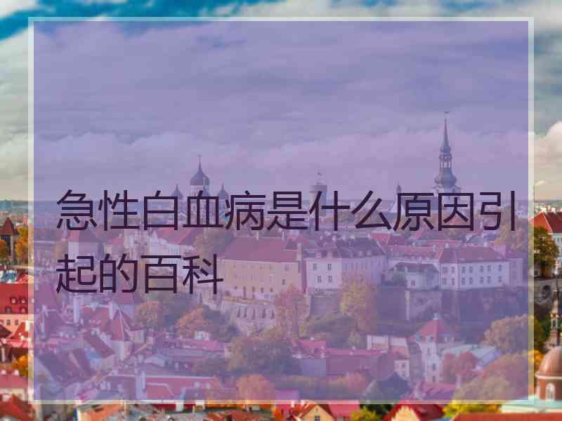 急性白血病是什么原因引起的百科