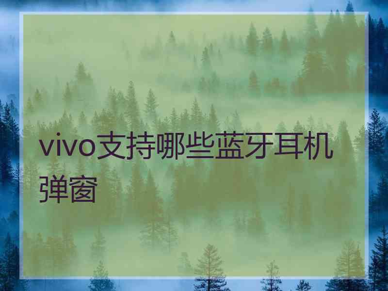 vivo支持哪些蓝牙耳机弹窗