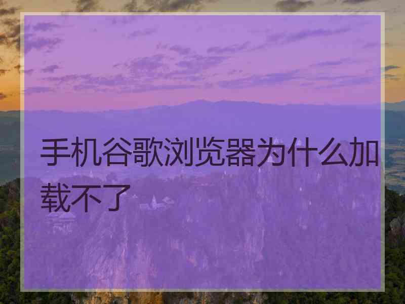 手机谷歌浏览器为什么加载不了