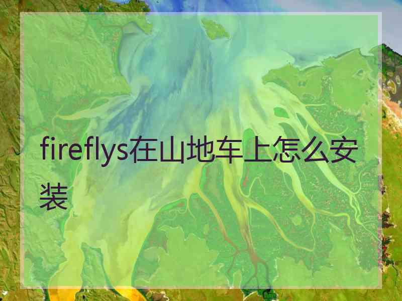 fireflys在山地车上怎么安装