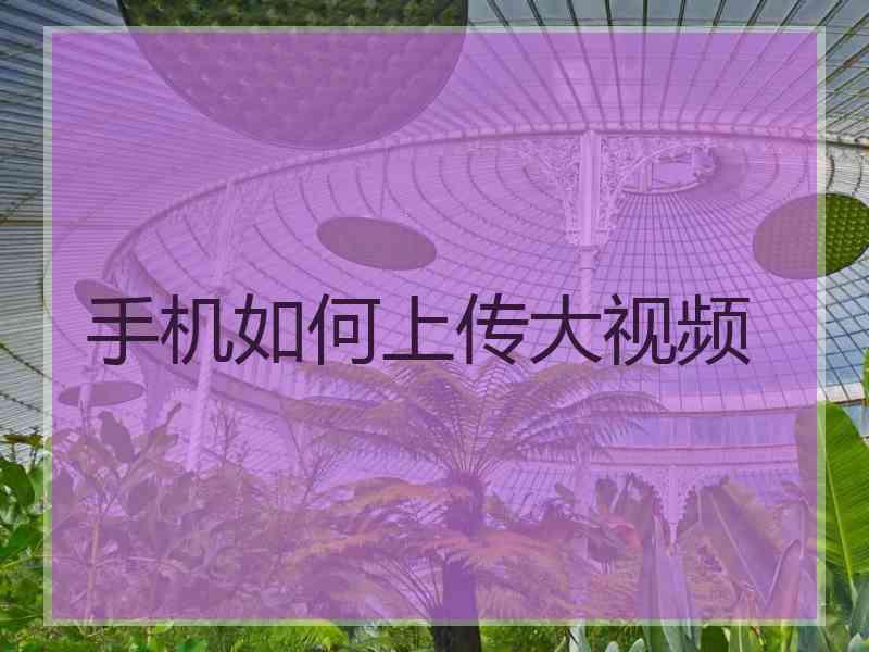 手机如何上传大视频