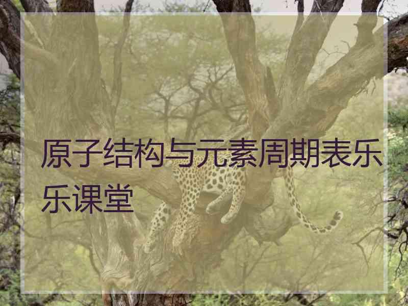原子结构与元素周期表乐乐课堂