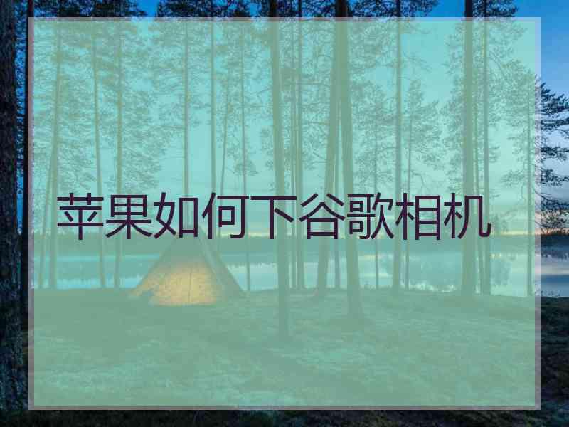苹果如何下谷歌相机