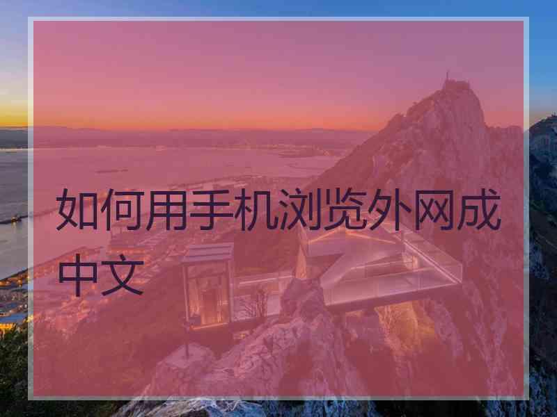 如何用手机浏览外网成中文
